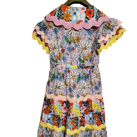Celia B Ric Rac Dress Size S (4-6 US) Colorful Floral - Picture 4 of 5